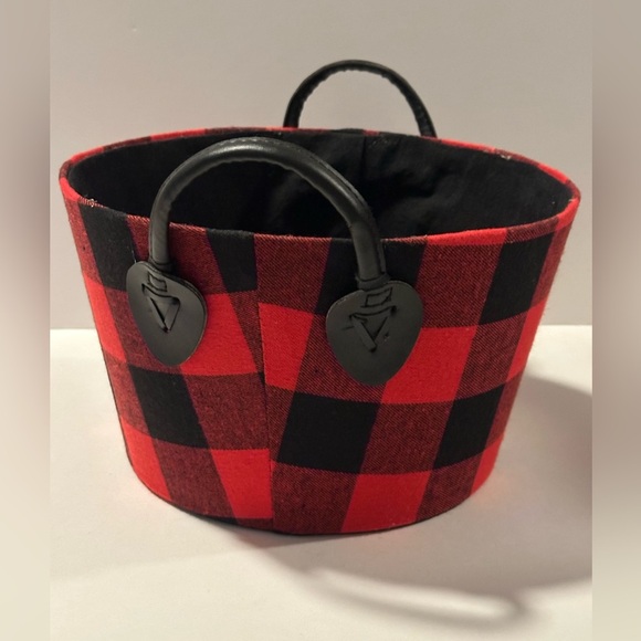 Buffalo Plaid Storage Basket with Handles - Picture 2 of 7